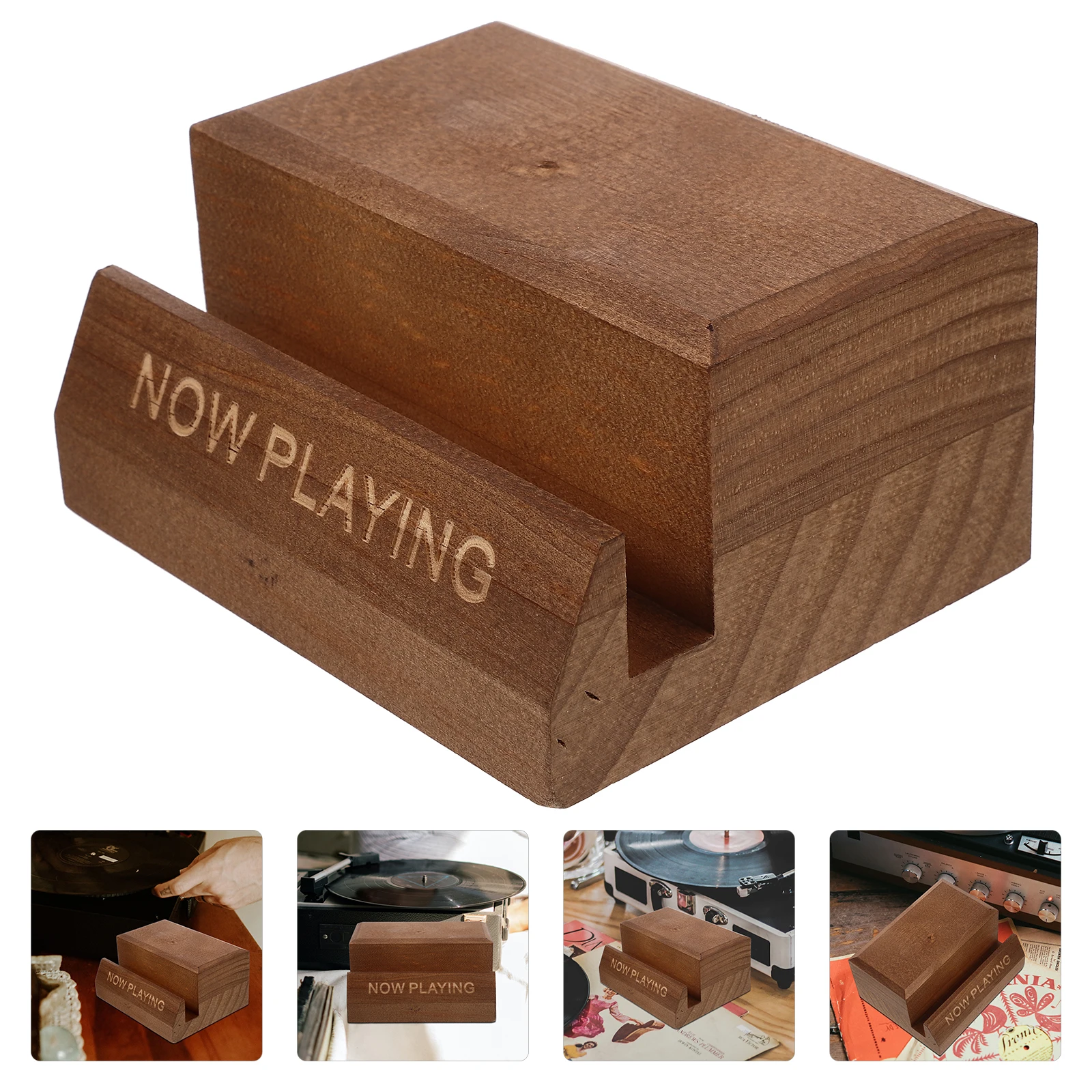 

Wooden Record Storage Stand Organizer Desktop Bookshelf Display Shelf For Home Office Classroom Decorative Black