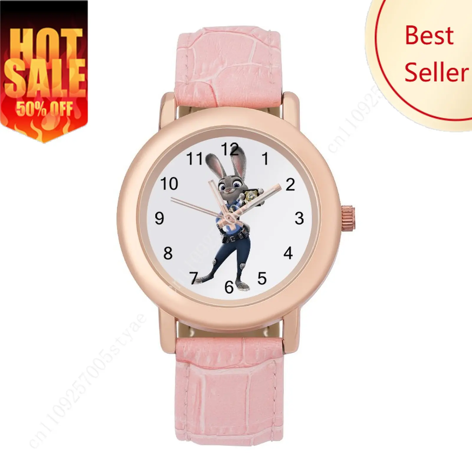 

Judy Hopps Women Leather Strap Watch Disney Cartoon Custom Watch Personalized Your Own Design Holiday Birthday Anniversarie