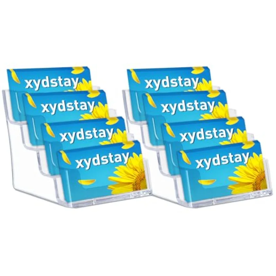 

Acrylic Business Card Holder for Desk, 4-Tier Clear Plastic Display Stand with 4 Pockets, ldeal for Office and Workspace Organi