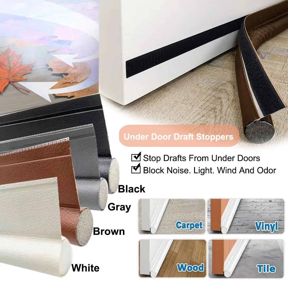 

4 colors Door bottom seal strip Soundproof Insulation Wind Under Door Draft Stopper Blocker Weather Strip for Interior Exteriors