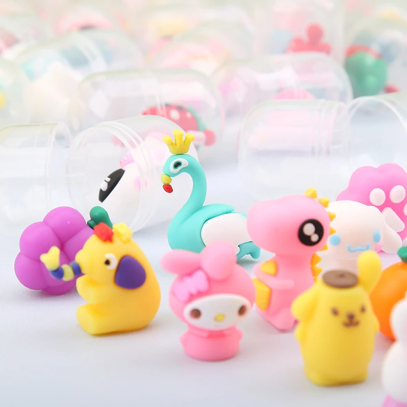 Popular Kids Toys 10pcs Random Capsule Toys for Egg Twisting Machine Capsule Toys Cap of a Pen Figure Mini Toys for Kids Gift