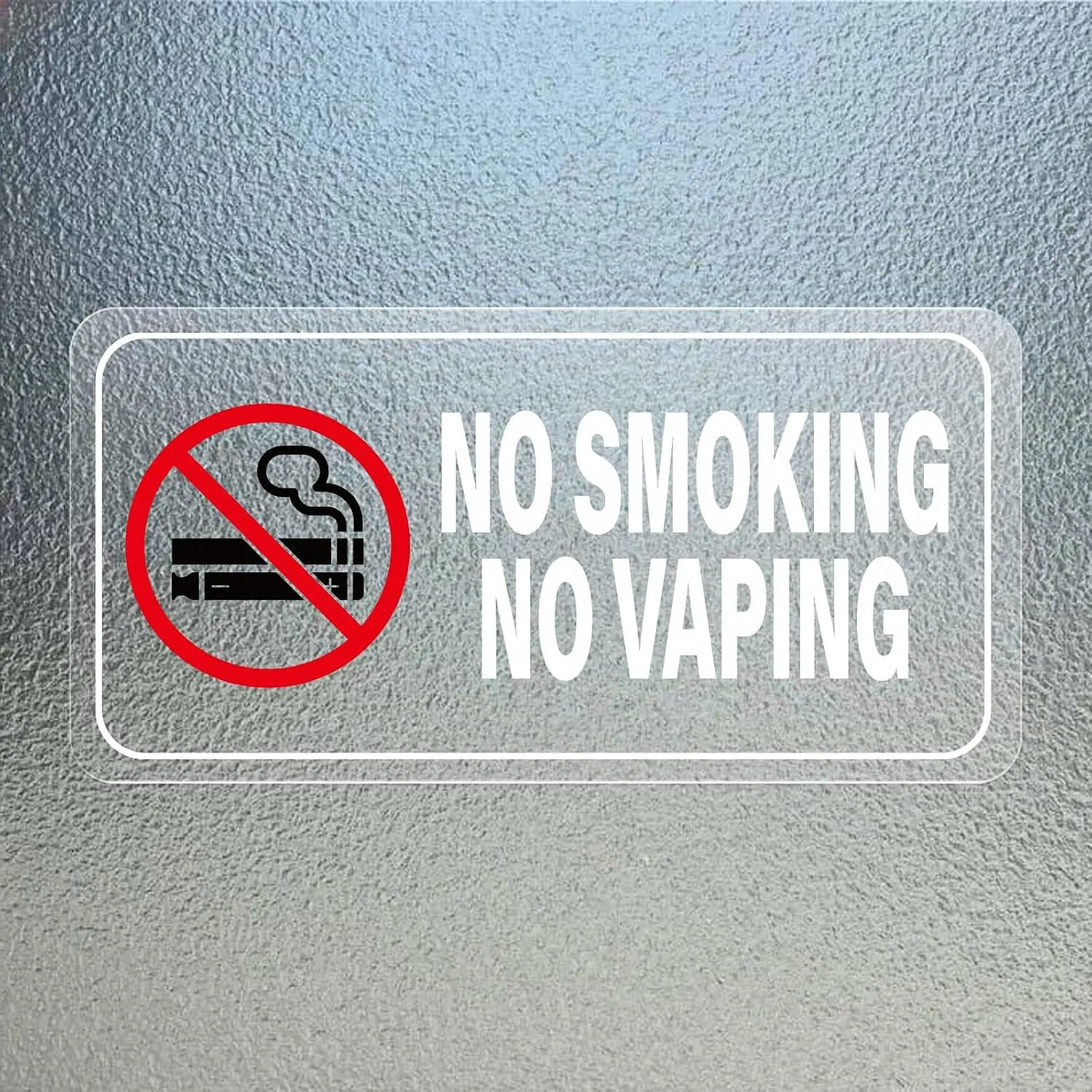 10PCS No Smoking No Vaping Sticker Waterproof Warning Sign Decals 10x5cm Transparent for Car Window Door Self Adhesive Removable