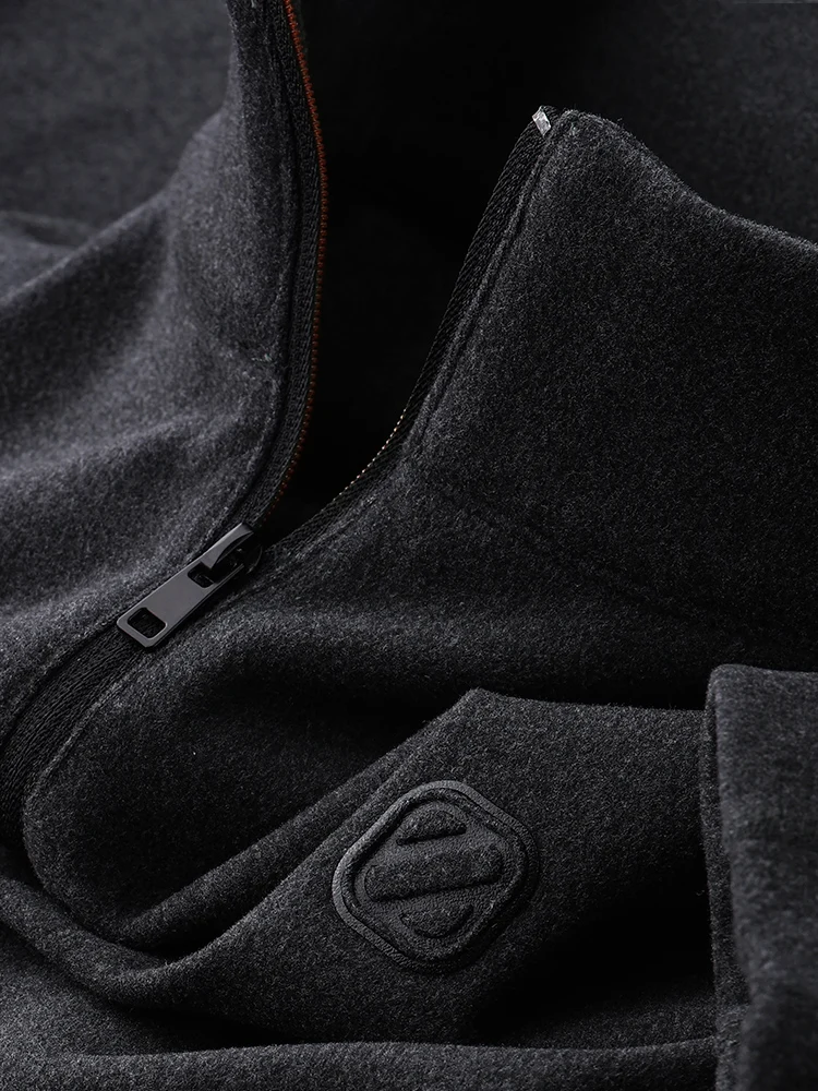 

Толстовка с длинным рукавом и теплыми надписями, повседневная, с флисовой подкладкой, на молнии, новая модель для осени и зимы