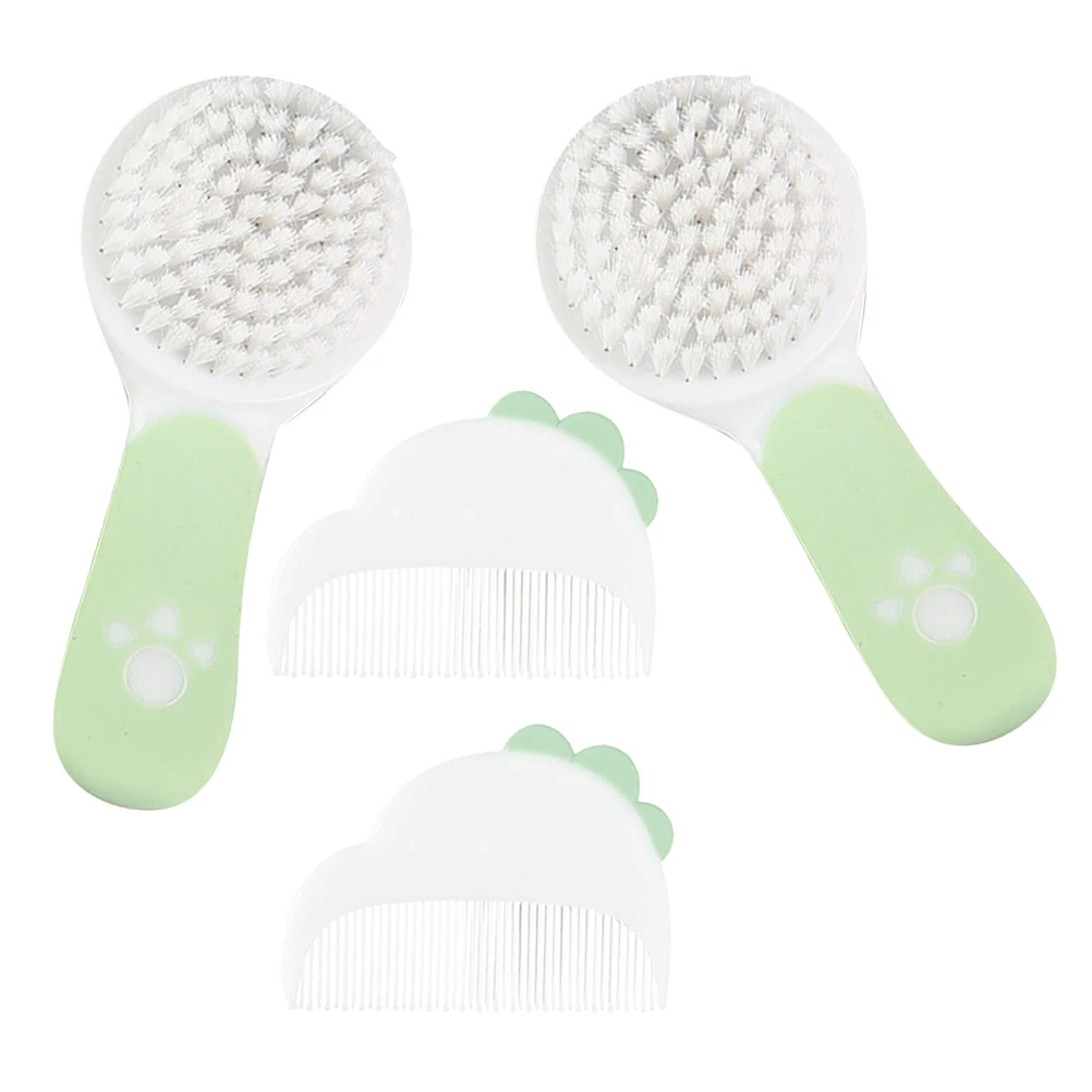 

2set Baby Hair Care Set Soft Bristles Silicone Comb Cradle Cap Hairbrush Newborn Brush Detangling Child Bath Grooming