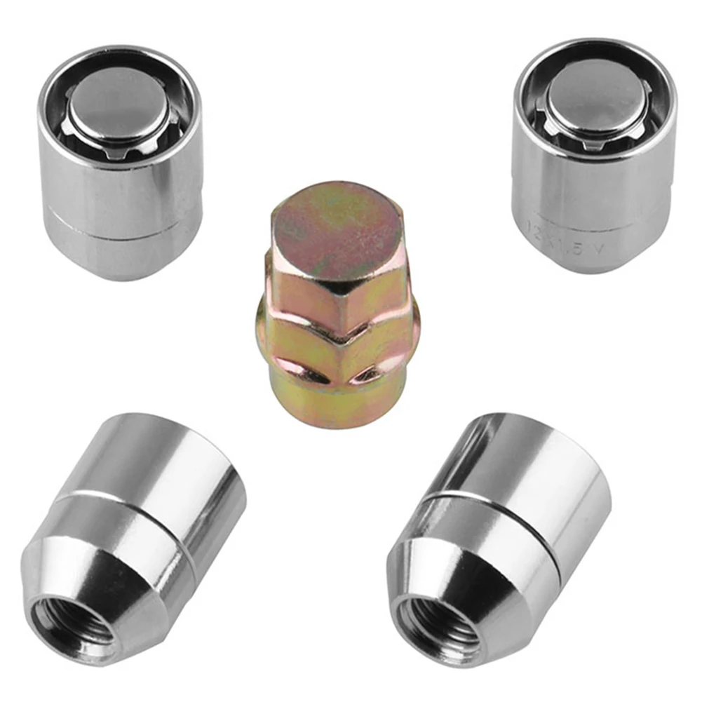 Anti Theft Locking Nuts Universal Tire Wheel Lock Anti-Theft Screw Lug Nuts M12x1.5 Accessories Easy Installation