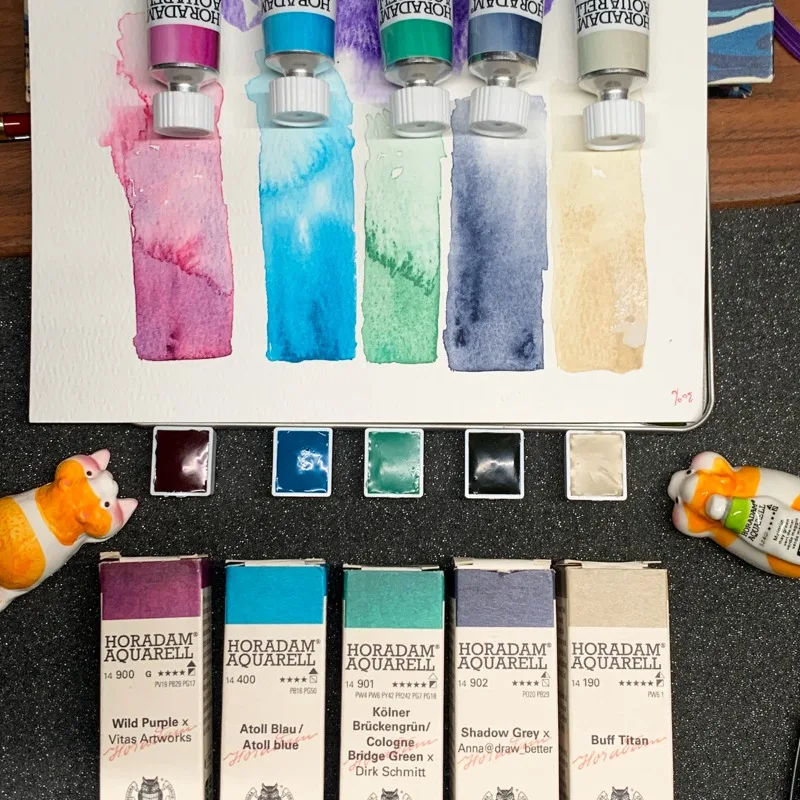 Schmincke 2025 Limited Edition Watercolor Paint 5 Colors 1ml/2ml Set Layered Artist Professional Watercolour for Art Painting