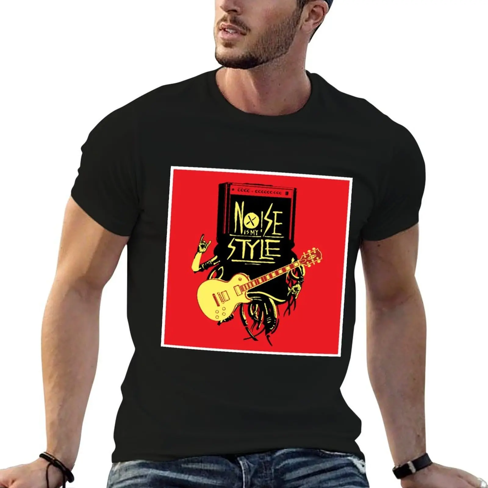 

noise music is my style T-Shirt man t shirts for men casual man t shirt cotton anime tshirt T-shirt