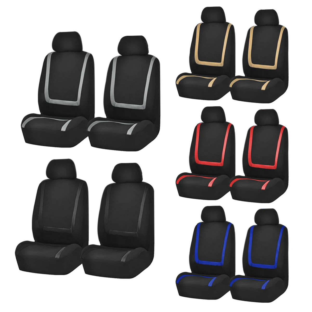 4-teiliger Sport-Autositzbezug-Set: Vordersitzbezug und Vorderer Rückenlehnenbezug – Detail 7