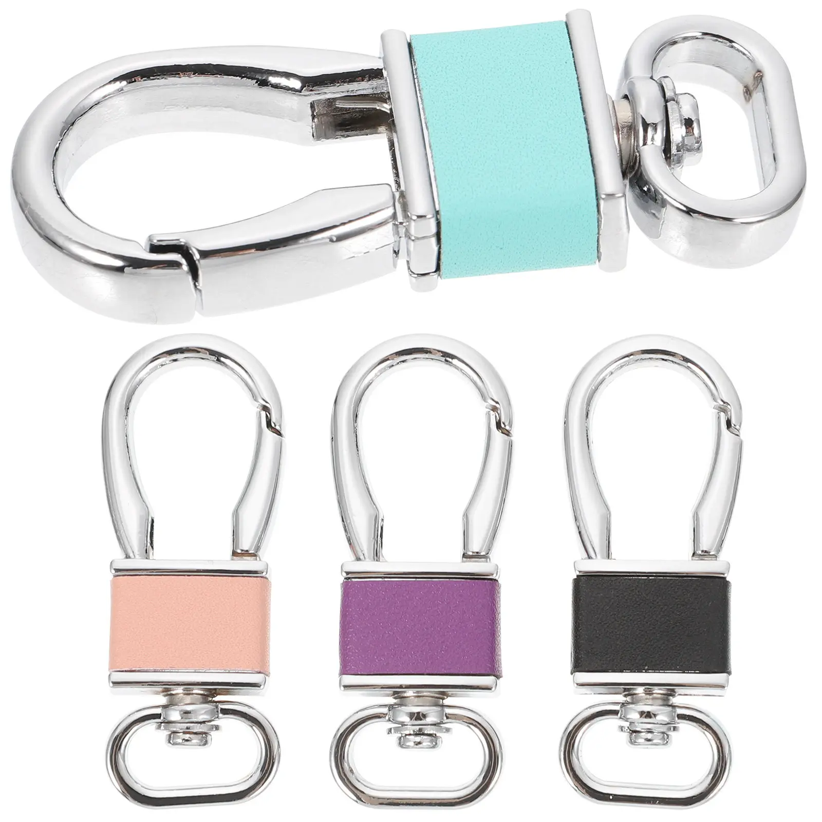 4Pcs Smooth Surface Heavy Load Bearing Metal Carabiner Keychain Key Clip Hook for Car Keys Keys Dog Leash Men Keychain
