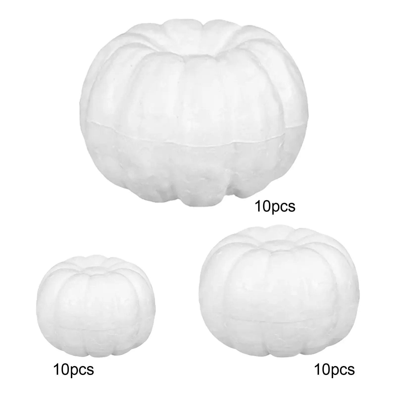 Calabazas artificiales de espuma blanca para Artes, 10 unidades