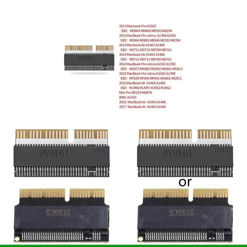 

U55C for M.2 NVMe PCIe SSD to Laptop Adapter for Apple for Macbook Air 2013 2014