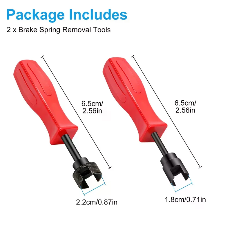 2Pcs Car Drum Brake Repair Installation Tool Steel Fixed Washer Spring Shoe Compressor Brake Spring Compressor Hand Repair Tool