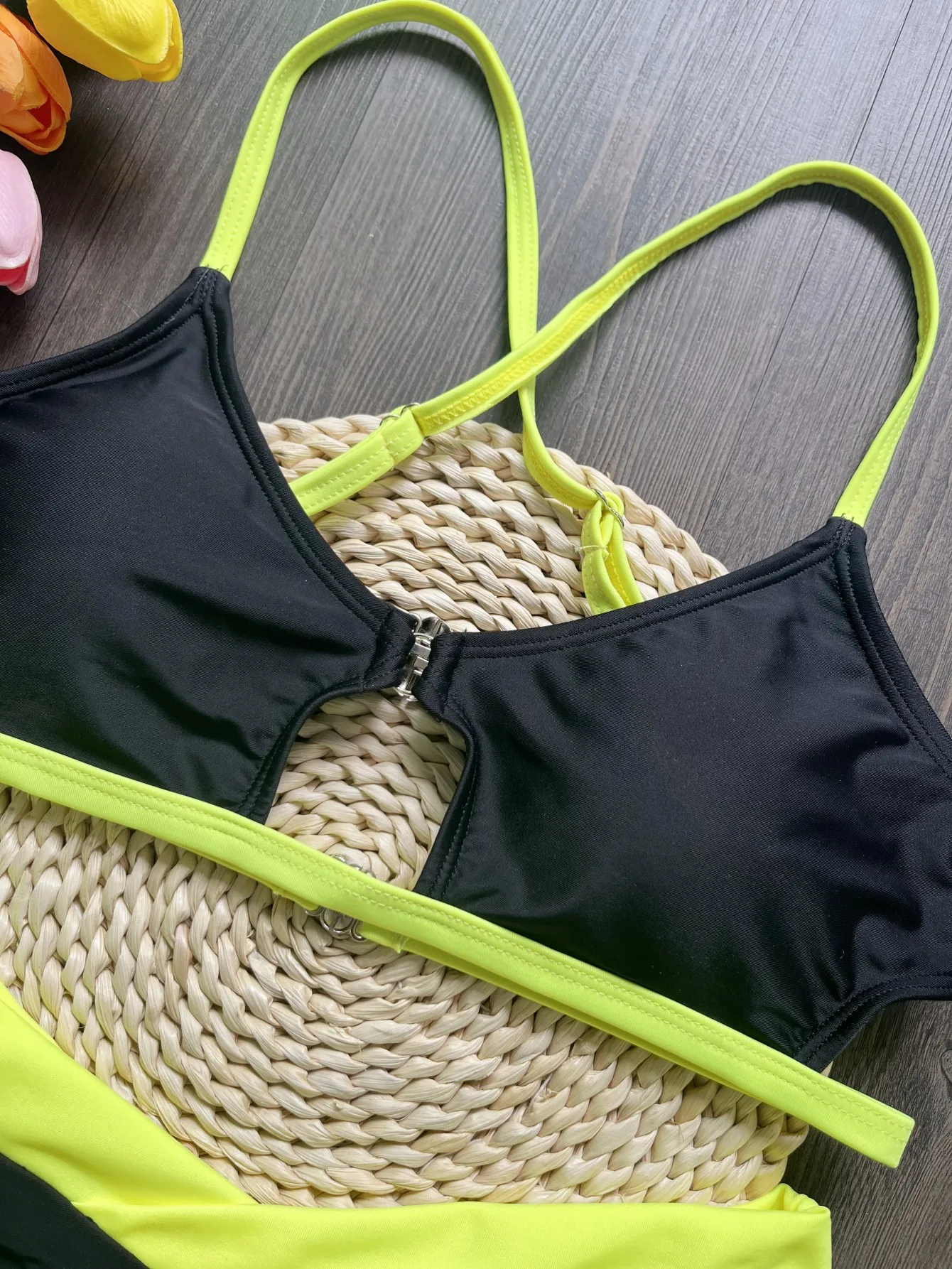 RUOTONSEPT Sexy Solid Splicing Bikini Set Women\'s Swimsuit Two-piece Triangle Thong Swimwear Bathing Suit Brazilian Biquinis