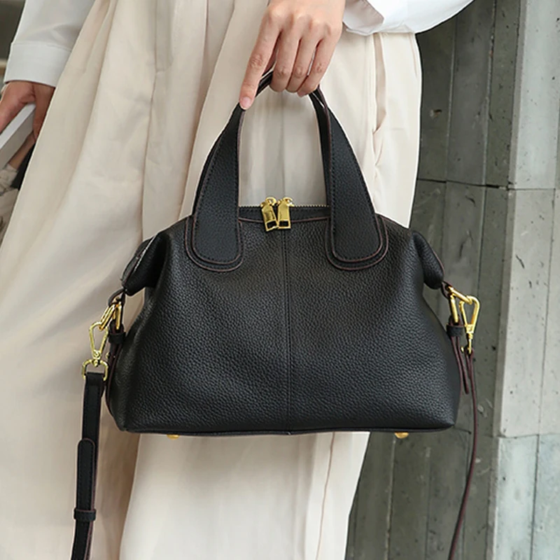 

Women's genuine leather and cowhide pillow bag large capacity women's casual shopping bag handbag fashionable matching item