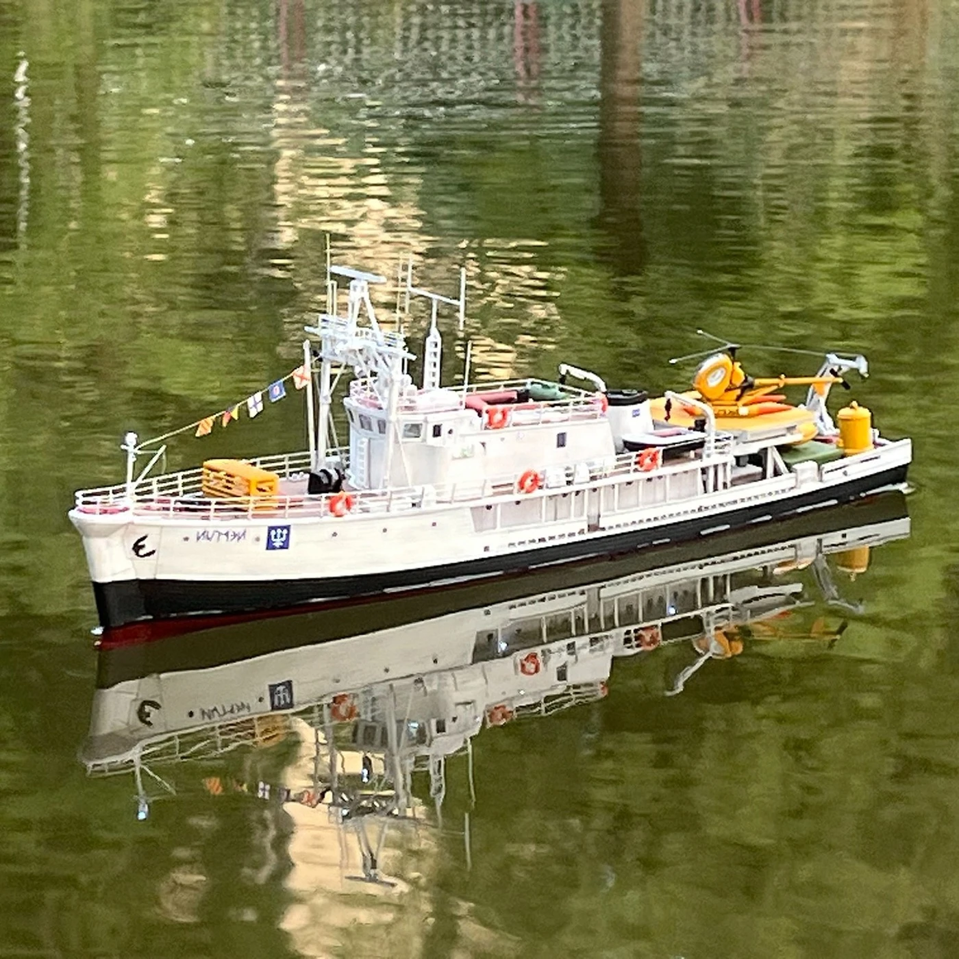 

1/125 RC Boat 38cm Full Metal Power Ocean Survey Remote Control Ships Double Propeller Double Rudder RC Schiffe Model Ship Toy