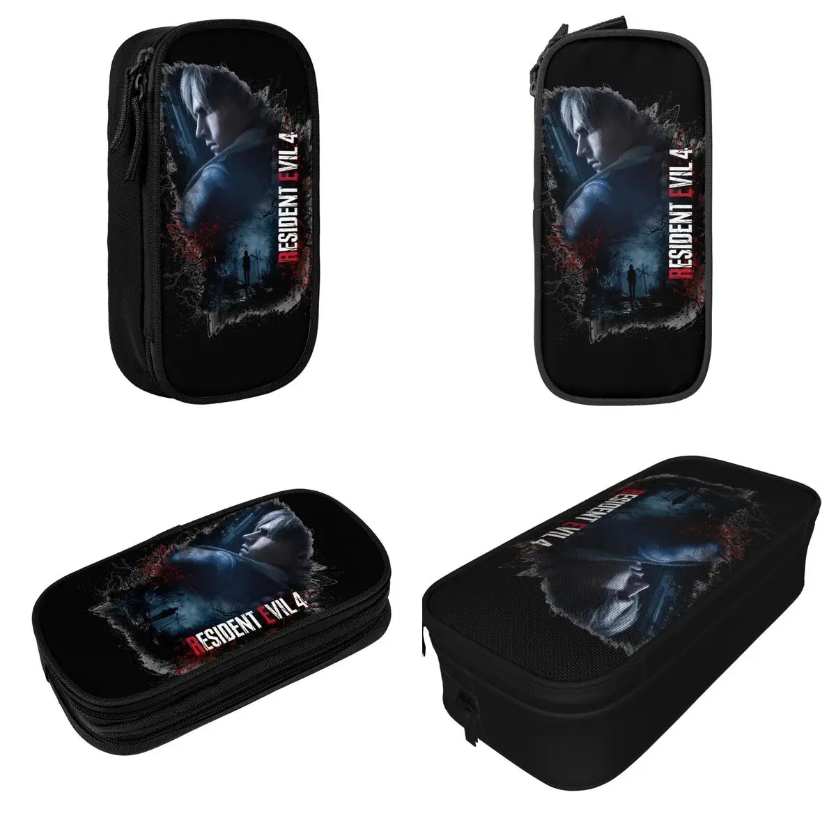 Creative Leon S Kennedy RE4 Pencil Cases Resident Evils Pencilcases Pen Holder Kids Large Storage Bag Supplies Accessories