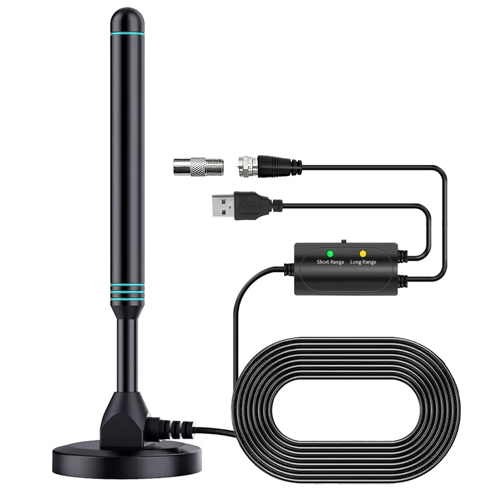 High Gain Indoor Antenna Digital HDTV Aerial Signal Receiver For Television Enhanced Clarity Plug And Play Design