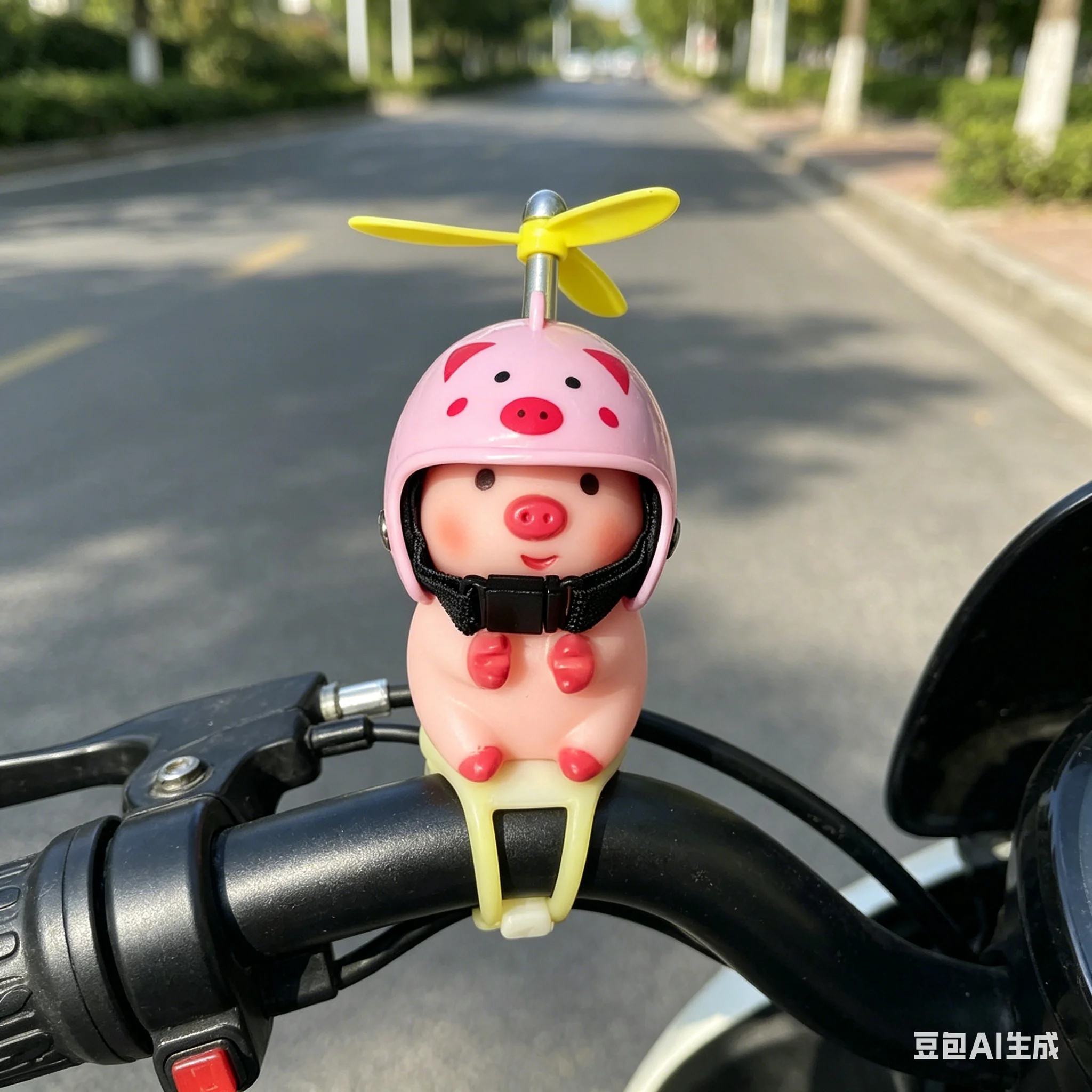 Electric Scooter Pig Ornament, Cute Helmet-Wearing Pig Car Ornament, Motorcycle Bicycle Accessories