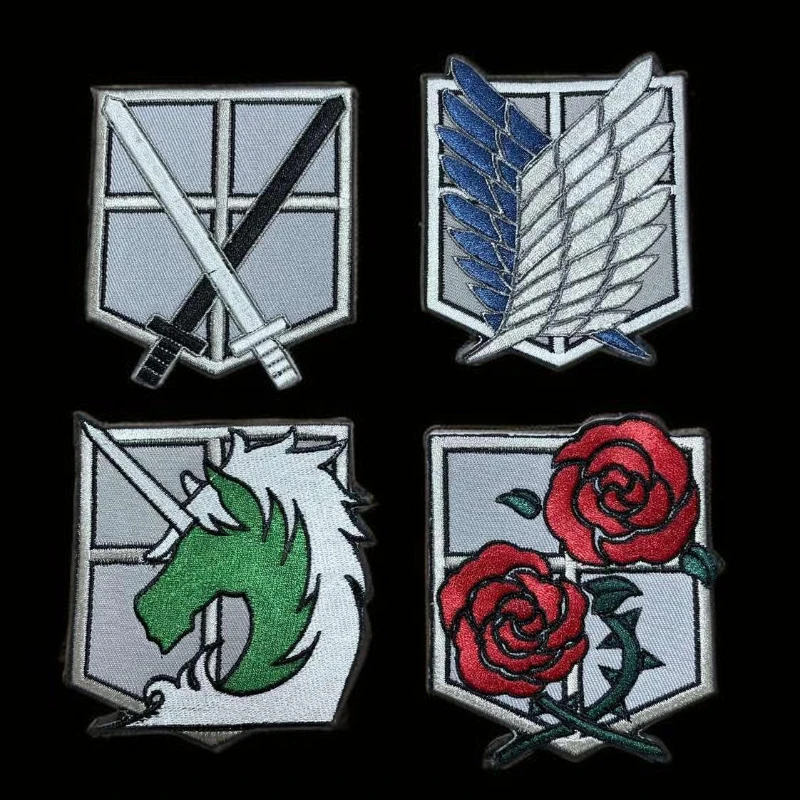 Attack on Titan Wings of Liberty PVC Hook&Loop Embroidered Patches For Clothing Outdoors Tactical Morale Badge Military Armband