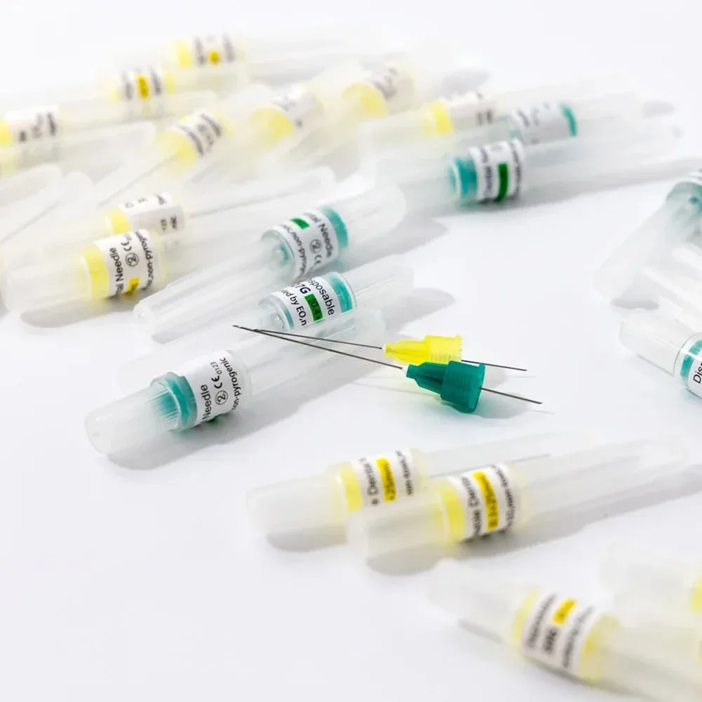 100/200Pcs 치과 마취 바늘 카트리지 팁 일회용 멸균 플라스틱 허브 근관 엔도 관개 주사기 팁 27/30G