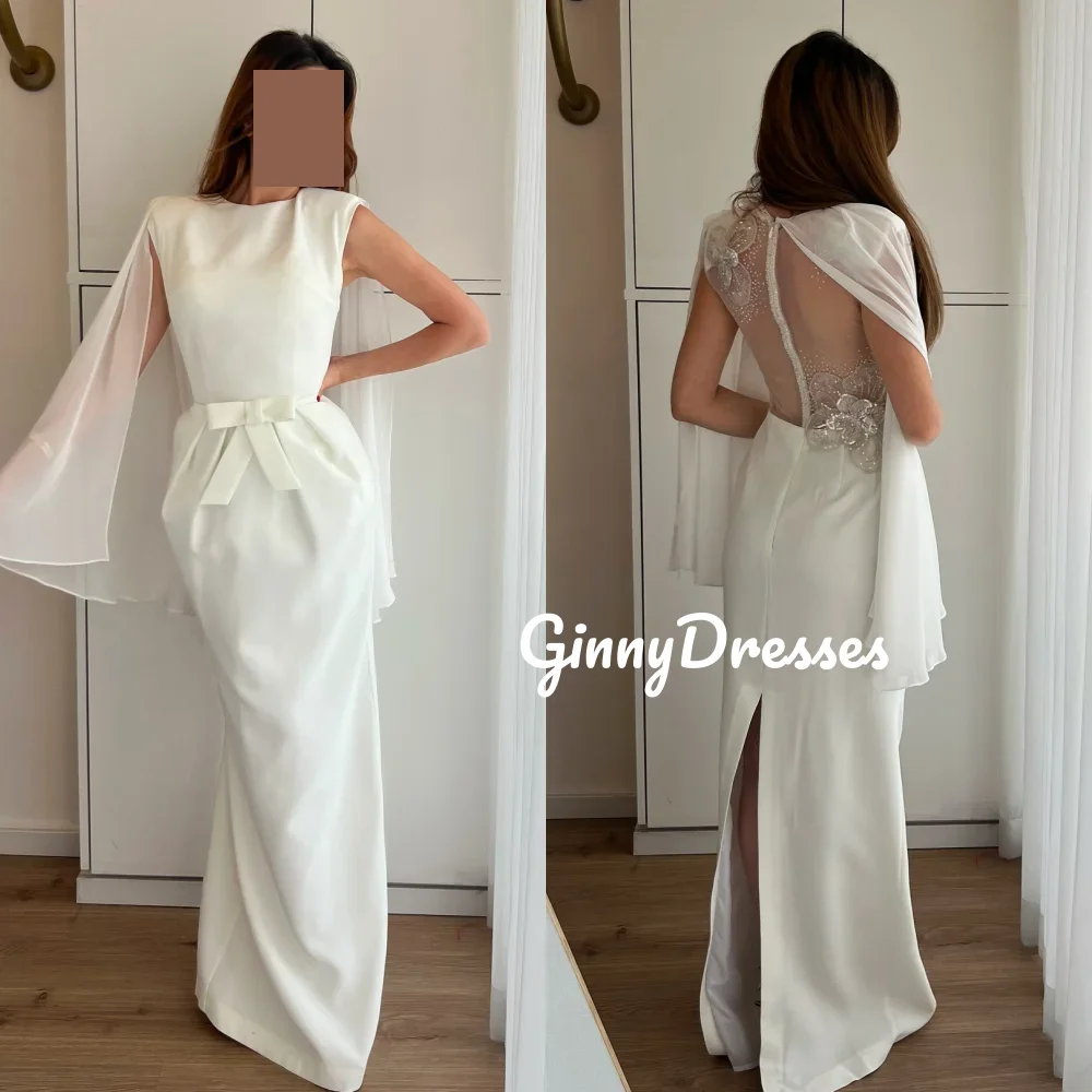 ชีฟอง فساتين للمناسبات الخاصة เสื้อคลุมคอตักปรับแต่งระบายชุดยาวพื้นสำหรับผู้หญิงซิปขึ้นโอกาสที่เป็นทางการ