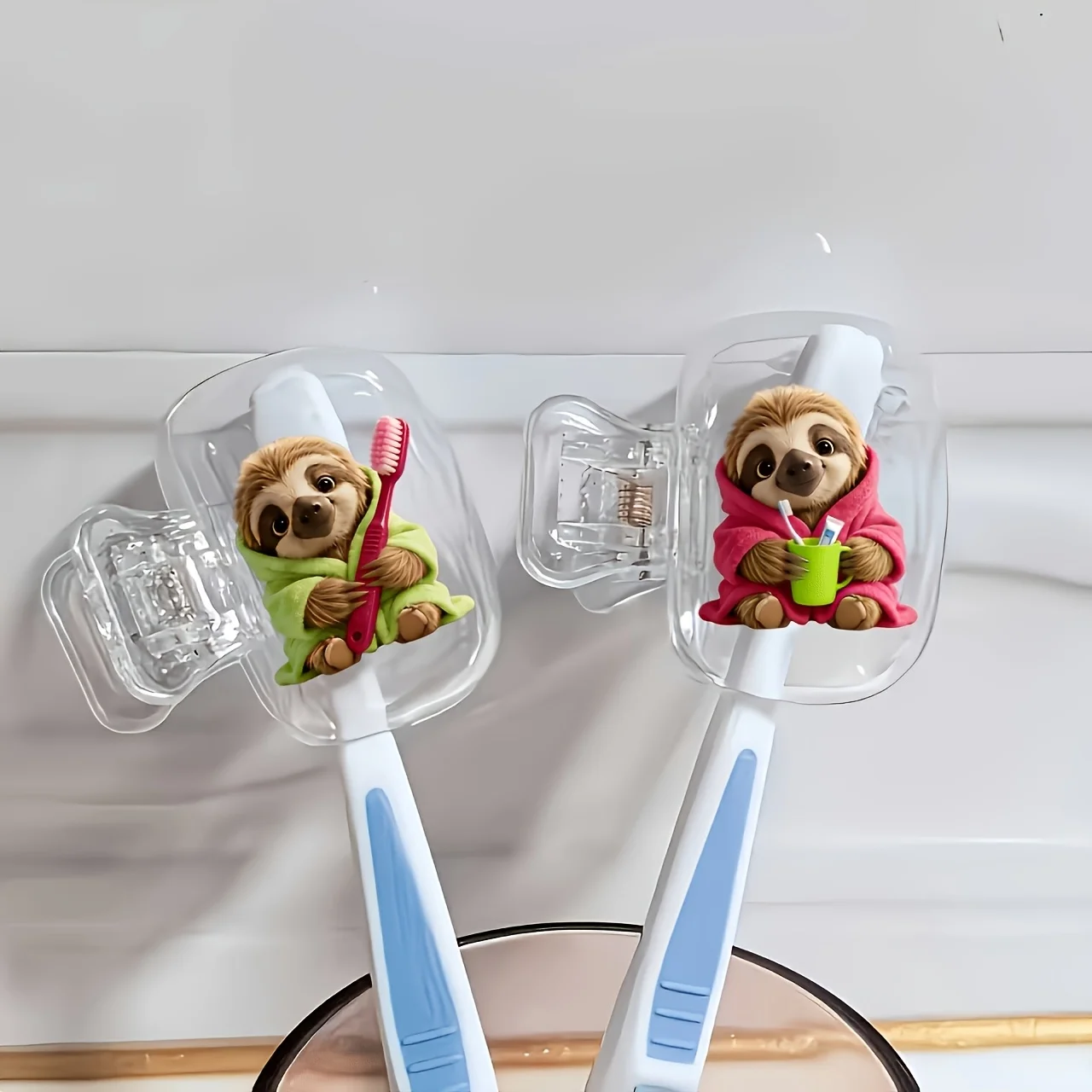 2pcs Sloth Portable Toothbrush Head Cover Must-Have Bathroom Accessory for Home and Business Travel Daily Use and Outdoor Trips