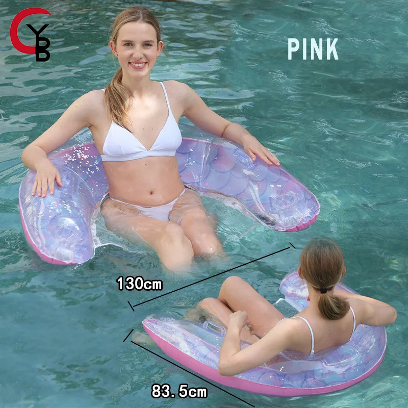 

1pc U-shaped Water Floating Bed, PVC Inflatable Floating Water Lounger