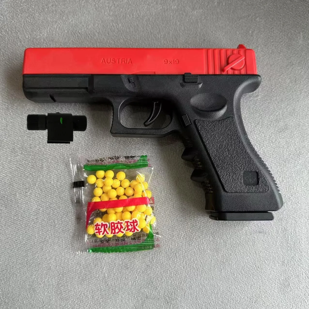 Nueva pistola de juguete manual de pistola airsoft con revista inferior láser, arma de juego cs para deportes al aire libre y balas suaves, regalos de halloween