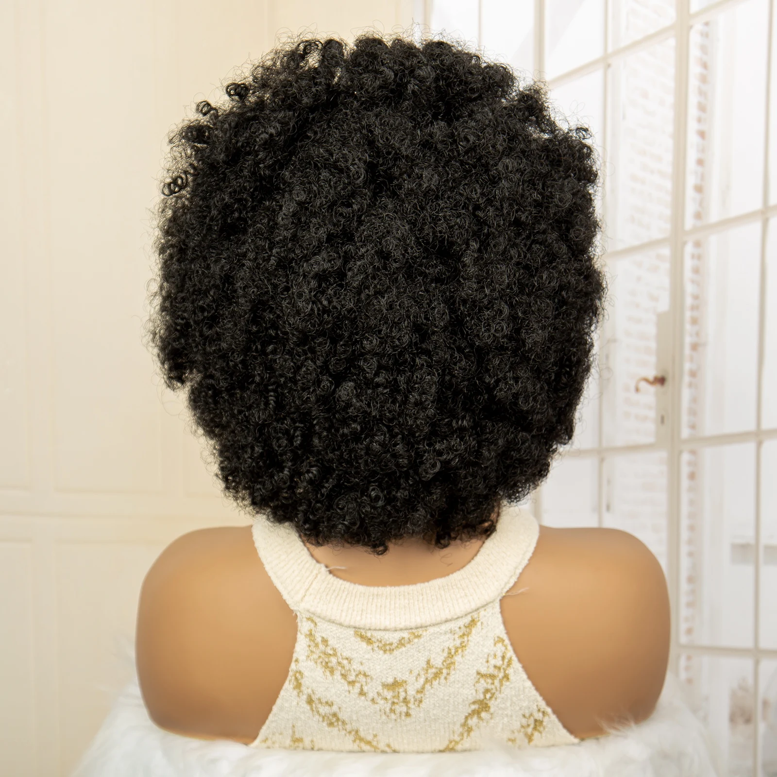 Parrucche intrecciate corte ricci crespi per donne nere Parrucca piena di trecce sintetiche in pizzo da 8 pollici Parrucca afro in pizzo con i capelli del bambino