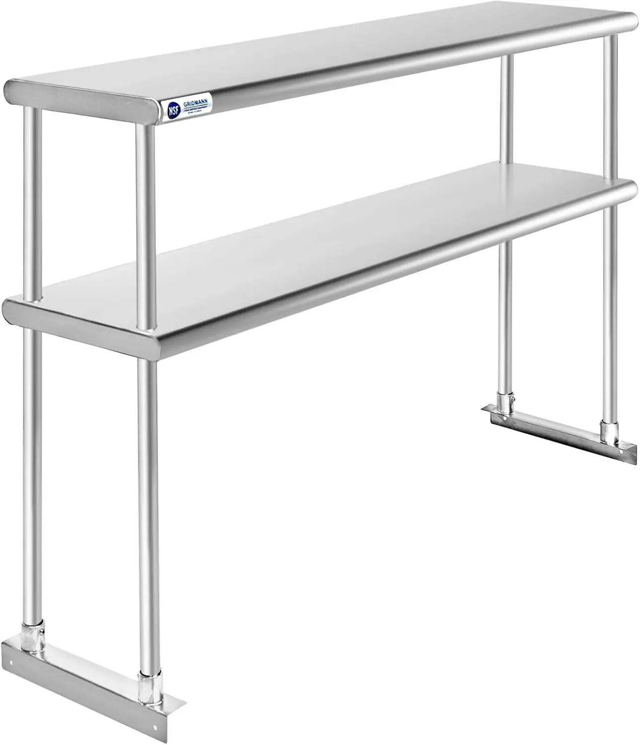 Stainless Steel Commercial Kitchen Prep & Work Table Plus A 2 Tier Shelf - 48 in. x 12 in.