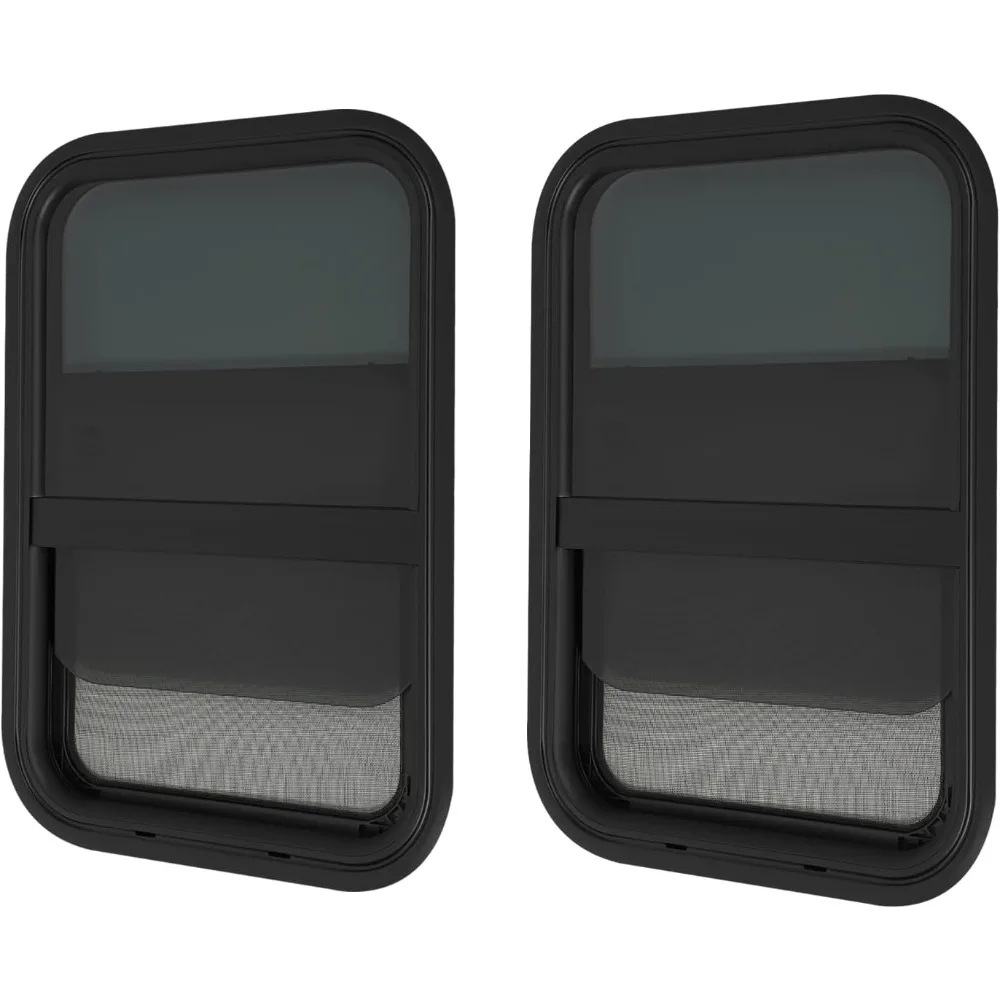 استبدال نافذة RV المنزلقة العمودية، 15 وات × 22 ساعة، مع شاشة شبكية للمركبات العتيقة