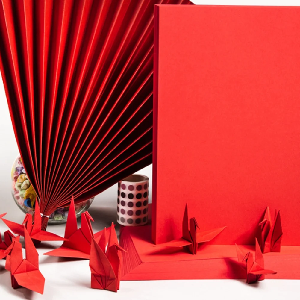 

50pcs Paperboard Colored Thickened H made Paperboard Double Side Craftsmanship Durable Kids Accessories Red