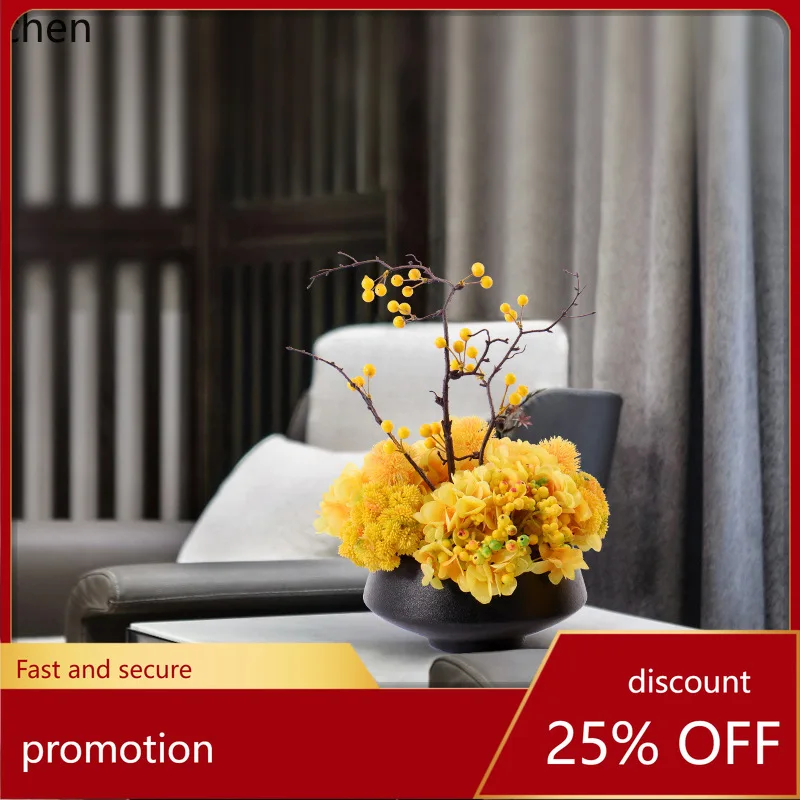 

HT New Chinese Style Soft Decoration Bonsai Entrance Display Cabinet Wall Cabinet Dining Room Floral Arrangement Ornament