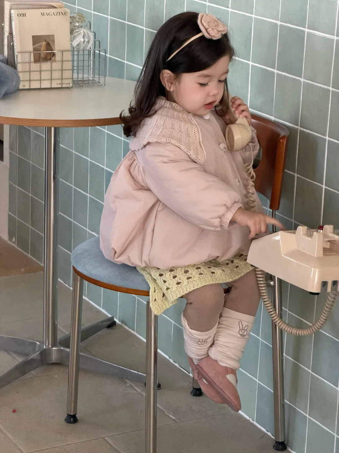 2025 Winter New Baby Girl Long Sleeve Warm Coat Plus Velvet Thick Girls Cute Lapel Cotton Padded Jacket Infant Toddler Clothes