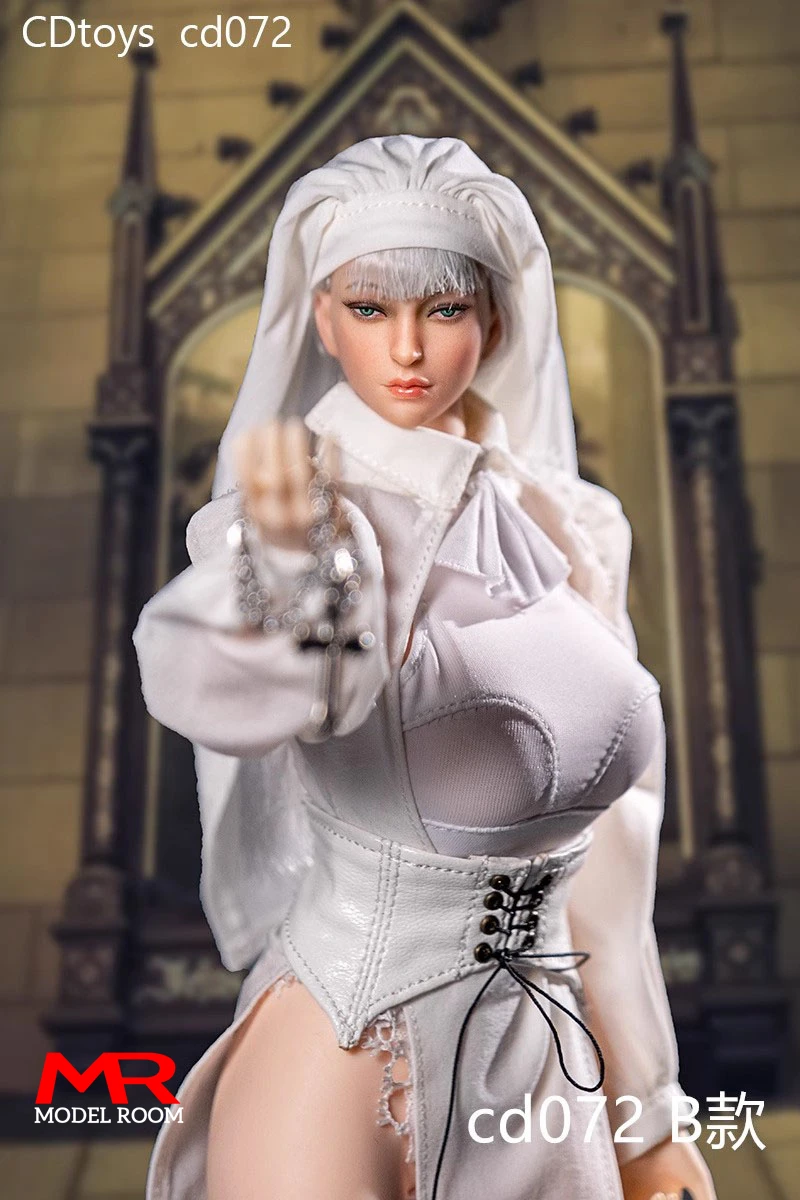 cdtoys cd072 1/6 disfraz de monja de Halloween, ropa de Cosplay, modelo apto para soldado femenino de 12 pulgadas, cuerpo de figura de acción, muñecas