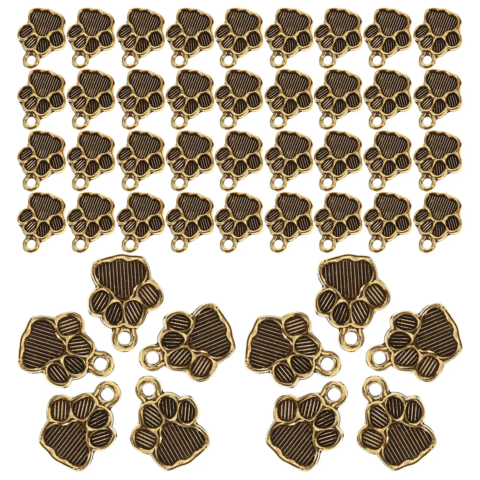

100 Pcs Dog Paw Accessories Charm for Bracelet Supplies Charms Necklaces Zinc Alloy Jewelry