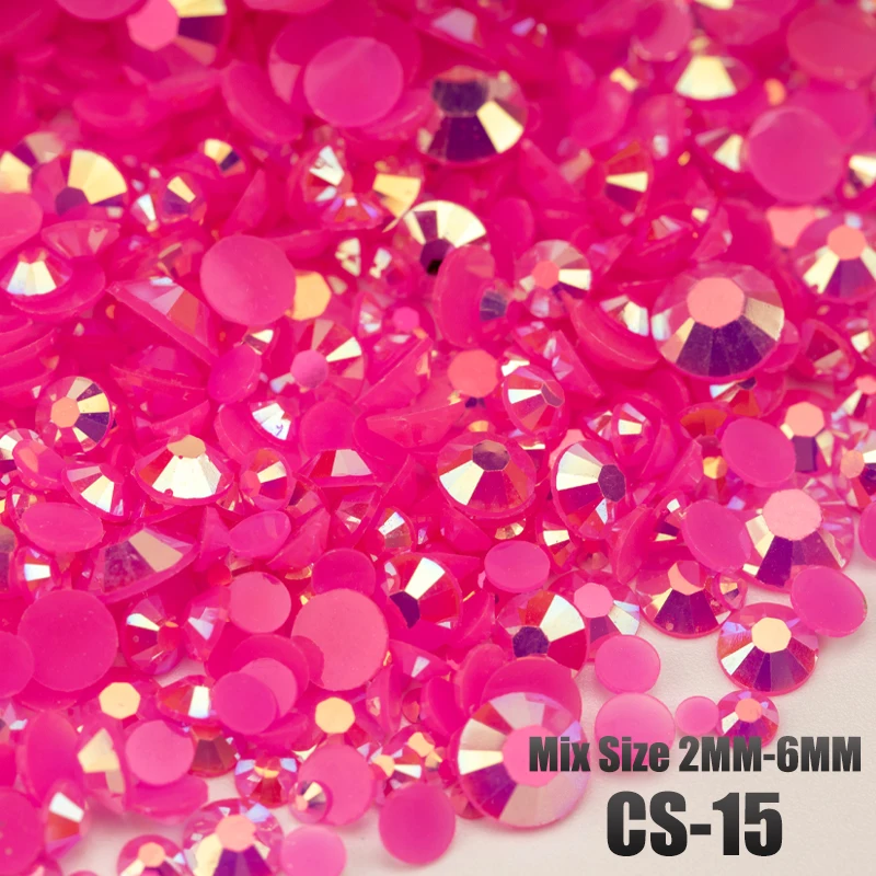 VDD 30/100g Gemischte Größen 2-6mm Harz-Strass-Kristall-Flachsteine aus Kunststoff Großhandel DIY Nagelzubehör Kunsthandwerk Dekoration – Detail 19