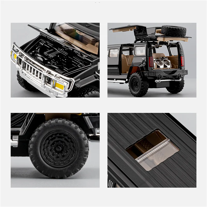 1/32 verão h2 versão estendida liga modelo de carro diecasts metal veículos de negócios modelo de carro som luz simulação crianças brinquedos presente