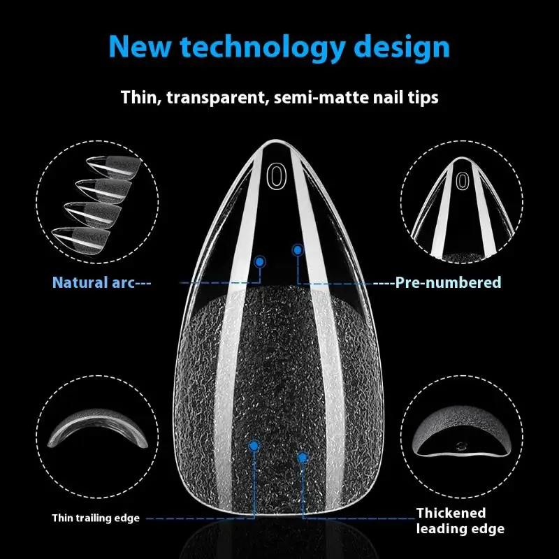 120/240pcs Half Frosted อัลมอนด์ Pre-filed เคล็ดลับเล็บ Half Matte กดบนเล็บปลอมสําหรับเล็บเล็กๆเตียง 12 ขนาดกล่อง