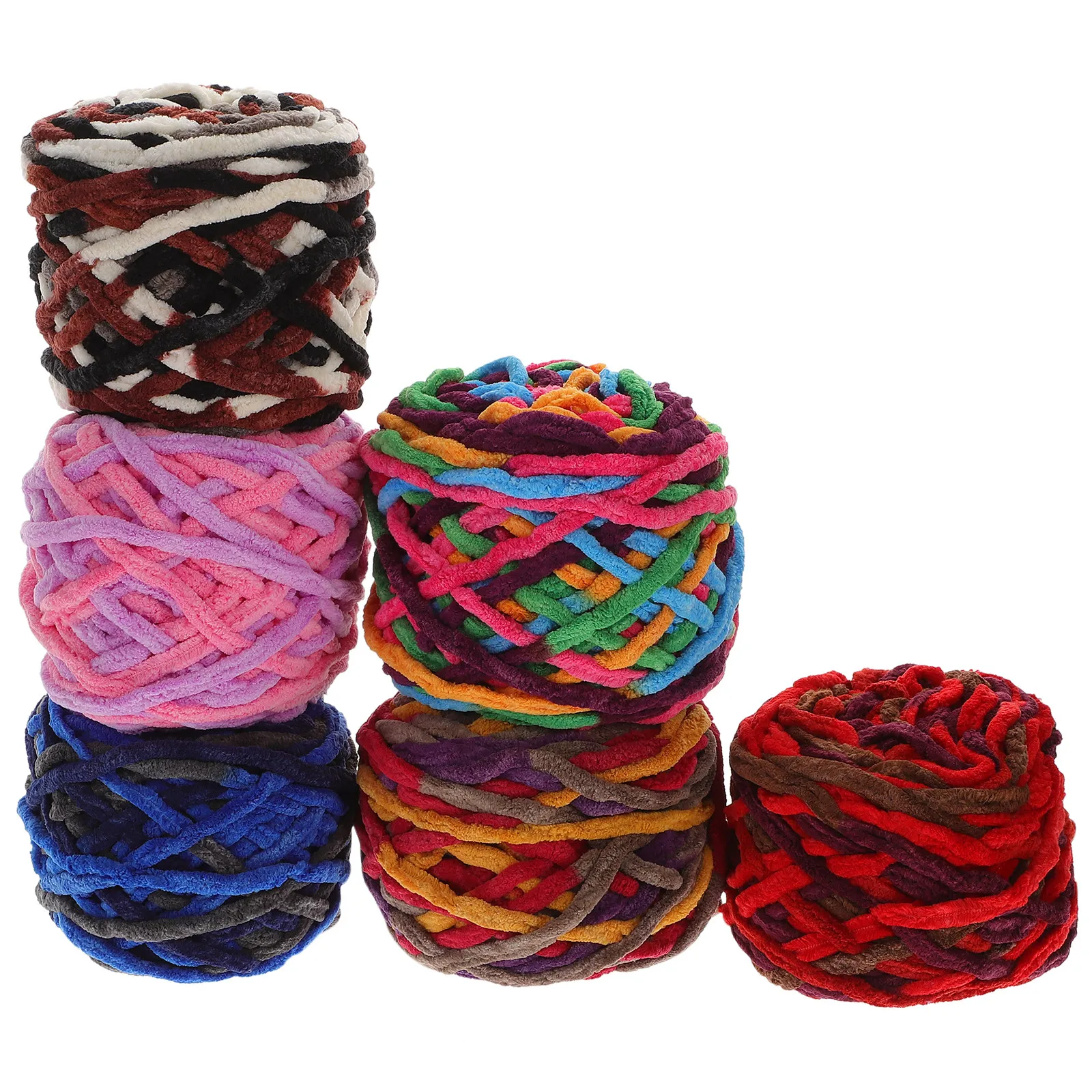 

6 рулонов акриловой толстой пряжи для вязания крючком, простая в использовании нить для шапок, шарфов, свитеров, шалей, перчаток