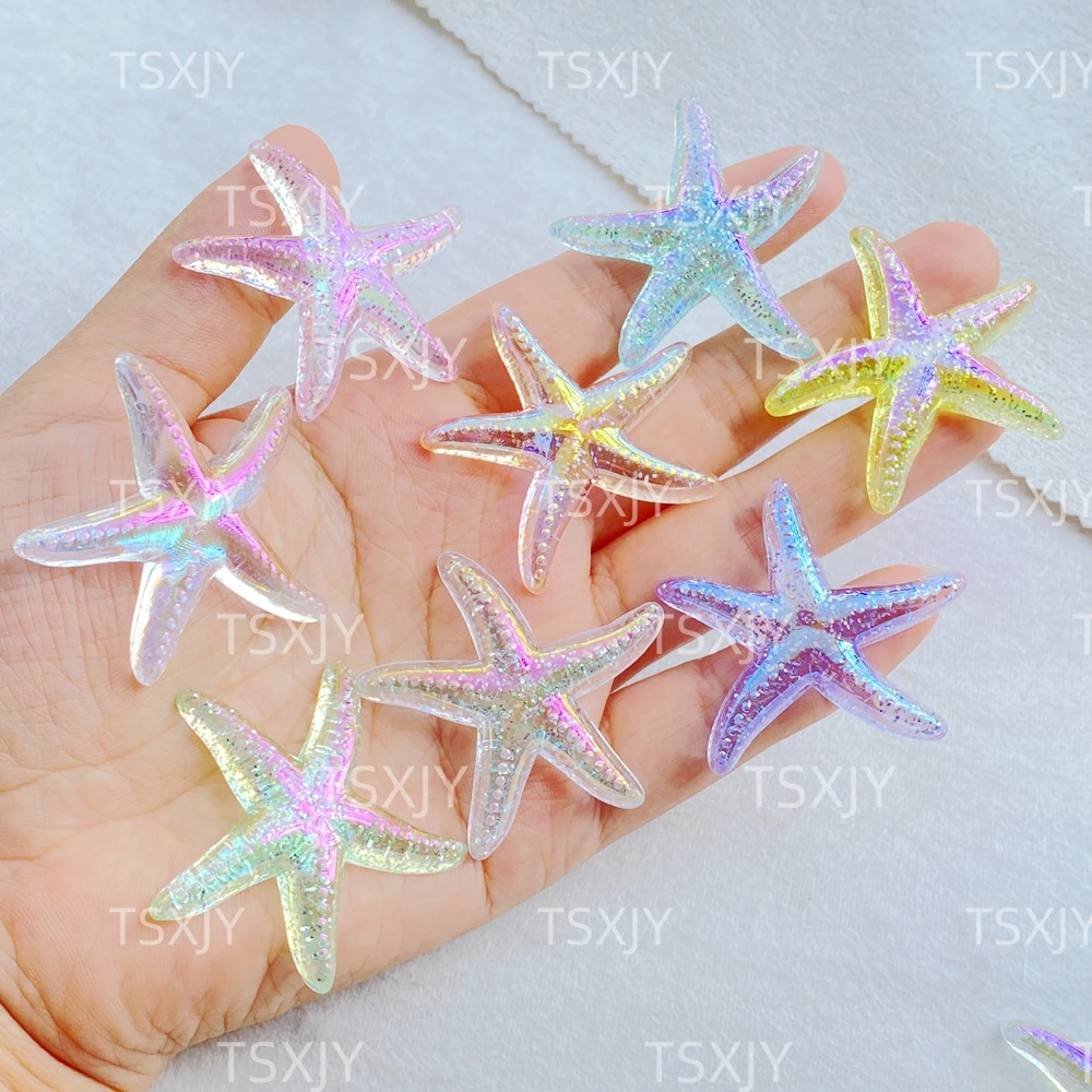 10Pcs New Models Resin Cute Cartoon Starfish Series Flat Bottom Scrapbook DIY Jewelry Craft Decoration