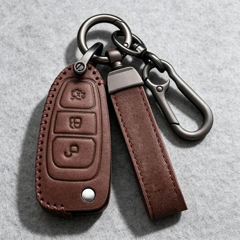 Leather Car Key Case Cover Keyless Shell For Ford Ranger C-Max S-Max Focus Galaxy Mondeo Transit Tourneo Custom Accessories