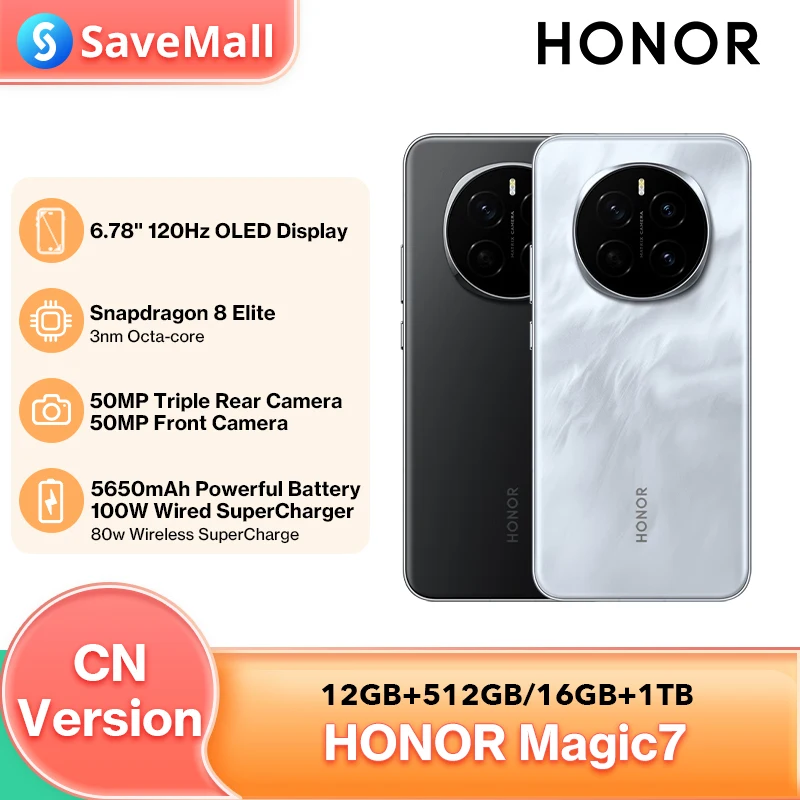 New Arrival HONOR Magic 7 Snapdragon 8 Elite AI Falcon Camera System 6.78