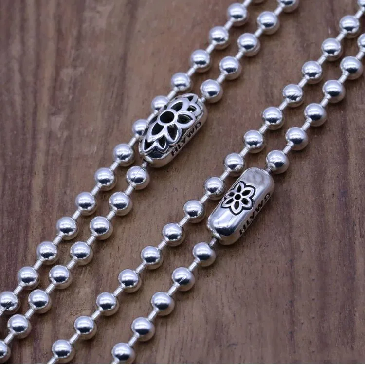 

Pure silver cherry blossom collarbone chain, women's vintage Thai silver fashion hip-hop style trendy single wearing necklace