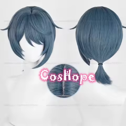 Lantern Rite Cosplay Xingqiu Wig 30cm Short Blue Gray Wig Cosplay Anime Cosplay Wigs Heat Resistant Synthetic Wigs