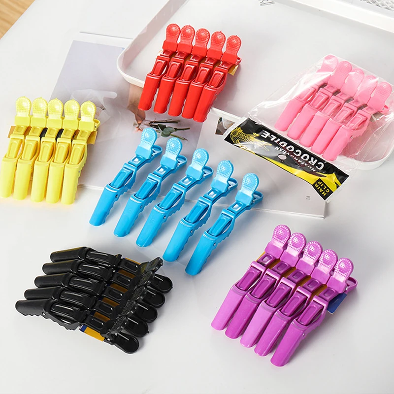 5pcs/lot Plastic Hair Clip Hairdressing Clamps Claw Section Alligator Clips Barber For Salon Styling Hair Accessories Hairpin
