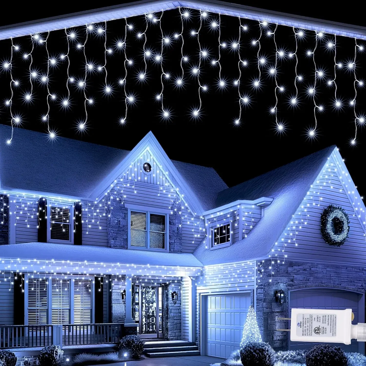 5/30/40M LED Icicle String Fairy Light Christmas Curtain Garland Lights Remote Outdoor For New Year Wedding Street Holiday Decor