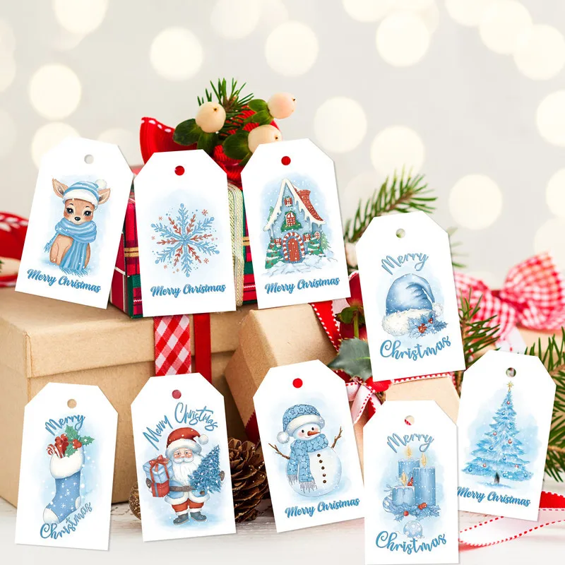 New Merry Christmas Gift Tags Paper Cards Labels Garment Tag Scrapbooking DIY Craft Supplies Noel Navidad Natal New Year Decor