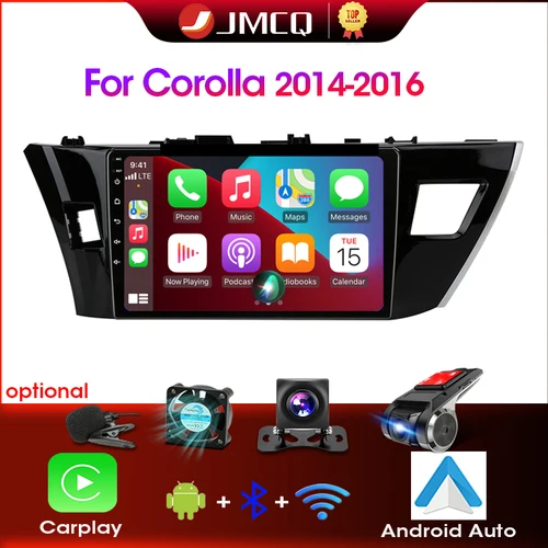 Jmcq-トヨタカローラおよびralink用のAndroid 12マルチメディアビデオプレーヤー,カーラジオ,GPSナビゲーション,ヘッドユニット,CarPlay,2din,dsp,2014-2016