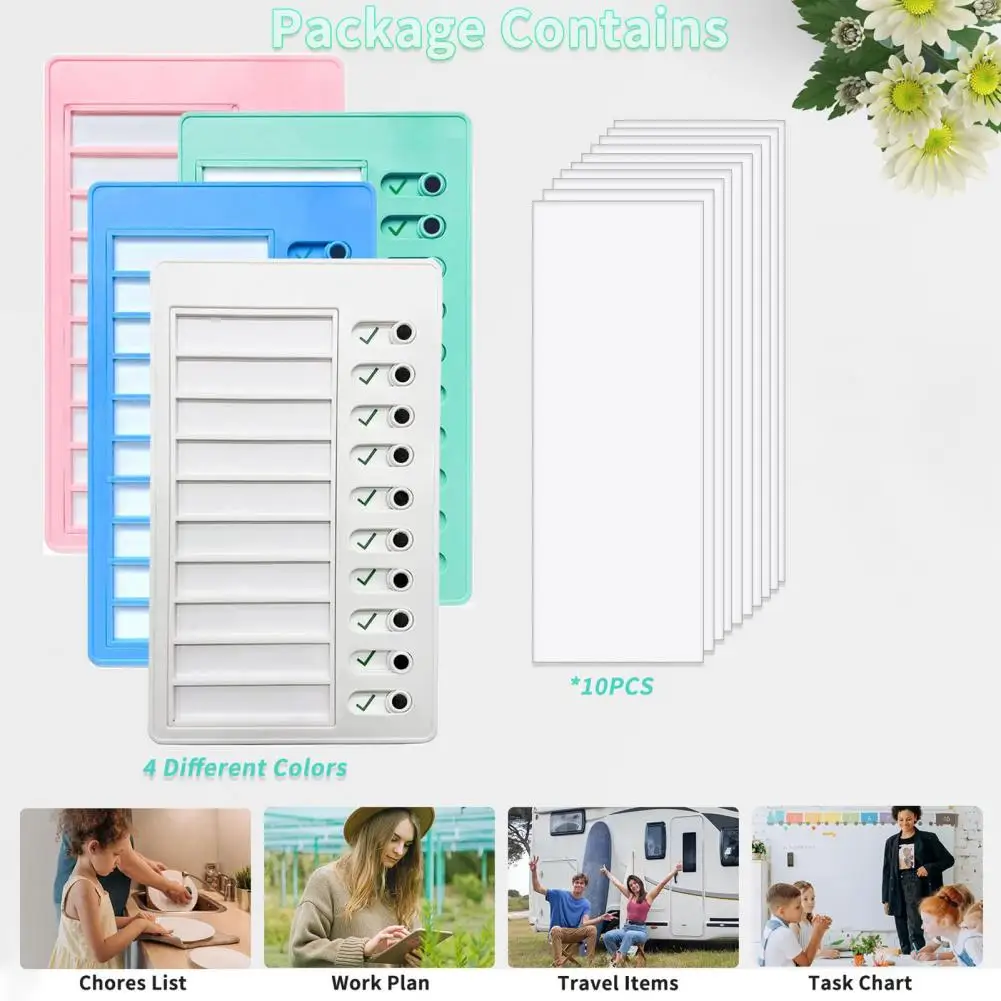 

2/4Pcs Note Message Checklist Kids Chore Chart To Do List Board Checklist Board Chore Charts Home Routine Planning with 10